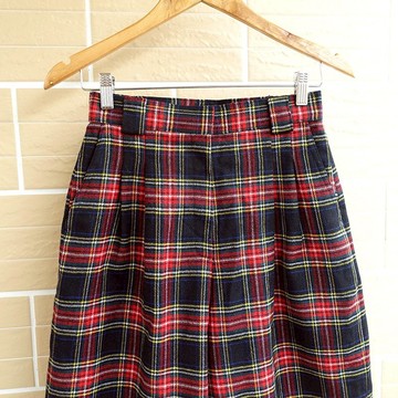 │Slowly│聖誕格紋-古著毛呢褲│vintage.復古.文藝.日本製