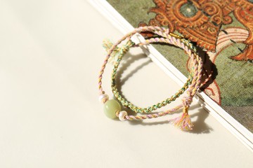 【森系 花語】手繩原創設計編織手環/夏日清涼送閨蜜禮物手鏈