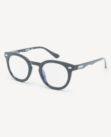 Reaction Kenneth Cole | Round Unisex Blue Light Glasses in Charcoal by Kenneth Cole