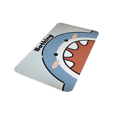 浴室可愛動物吸盤淋浴防滑墊  70 x 40cm  鯊寶寶 灰色+藍色