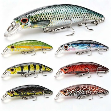 【TTFF】新品路亞餌彩繪VU熱印沉水米諾魚餌3.8G/6.8CM鉛塊響珠硬餌批發