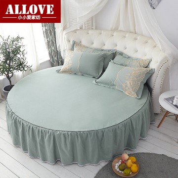 可定制全棉圓床床裙 圓形床套 圓床床罩2.0m2.2m圓床單件床罩純棉