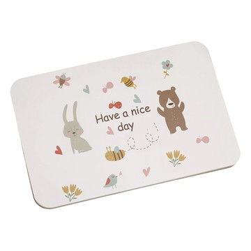 Cotton Field 棉花田傢飾 印花珪藻土吸水抗菌浴墊  小(35 x 45 x 0.9cm)  日安 白色  1個