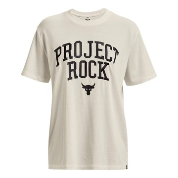 (WMNS) Under Armour Project Rock Heavyweight T-shirt 'White'