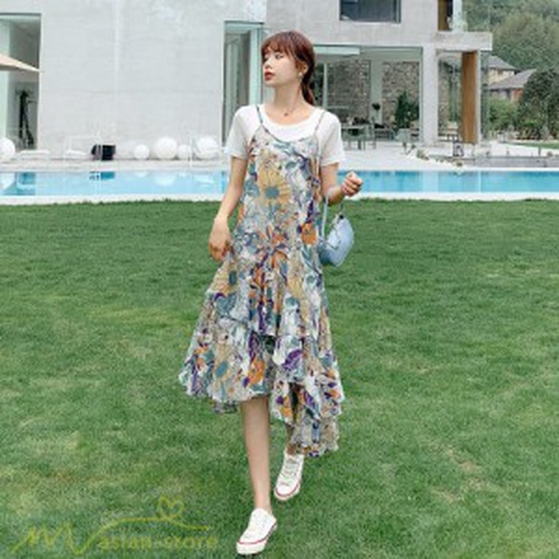 2点セット ミディアムワンピース きれいめ レディース 夏服 プリント カジュアルワンピ Aラインワンピース Tシャツ 半袖 クルーネック セ 通販 Lineポイント最大1 0 Get Lineショッピング