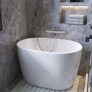 日式獨立式家用深泡亞剋力小戶型浴缸 加深可選配帶座浴缸