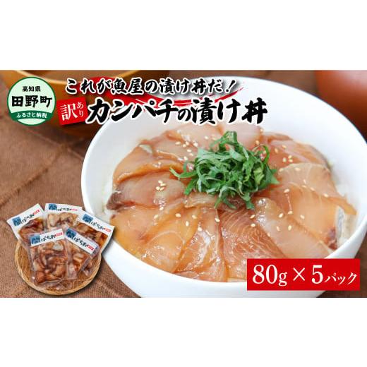 ふるさと納税 高知県 田野町 これが魚屋の漬け丼だ！〜カンパチ〜 《訳あり》 ８０ｇ×５P カンパチ かんぱち 漬け丼 漬け どんぶり 丼 5パック 海鮮 魚 真空…