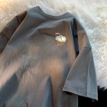 【免運！】100%純棉 T-shirt t恤 圓領 寬鬆短袖 大尺碼衣服 復古 日系男裝 短袖t恤 印花T恤 HISR