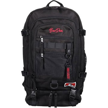 BEN DAVIS BDW-8322-69 SHOES BACKPACK 大容量 多夾層 電腦 後背包 (黑底紅字)