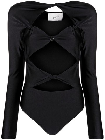 Coperni - cut-out jersey bodysuit - women - Spandex/Elastane/Polyamide - L - Black