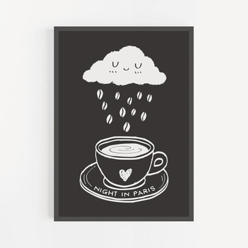 love and coffee chalkboard art,可客製化 咖啡店海報 掛畫