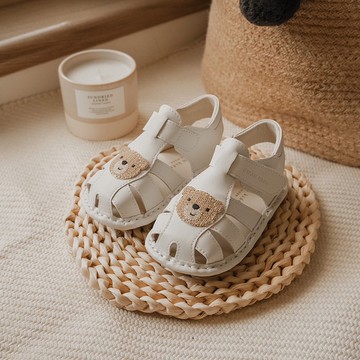 Swan天鵝童鞋-奶茶熊寶寶學步涼鞋1641-米色
