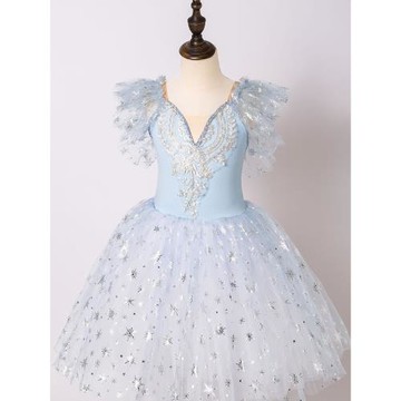 兒童芭蕾舞裙亮片天鵝湖冰雪奇緣蓬蓬紗裙吊帶公主裙演出服裝六一