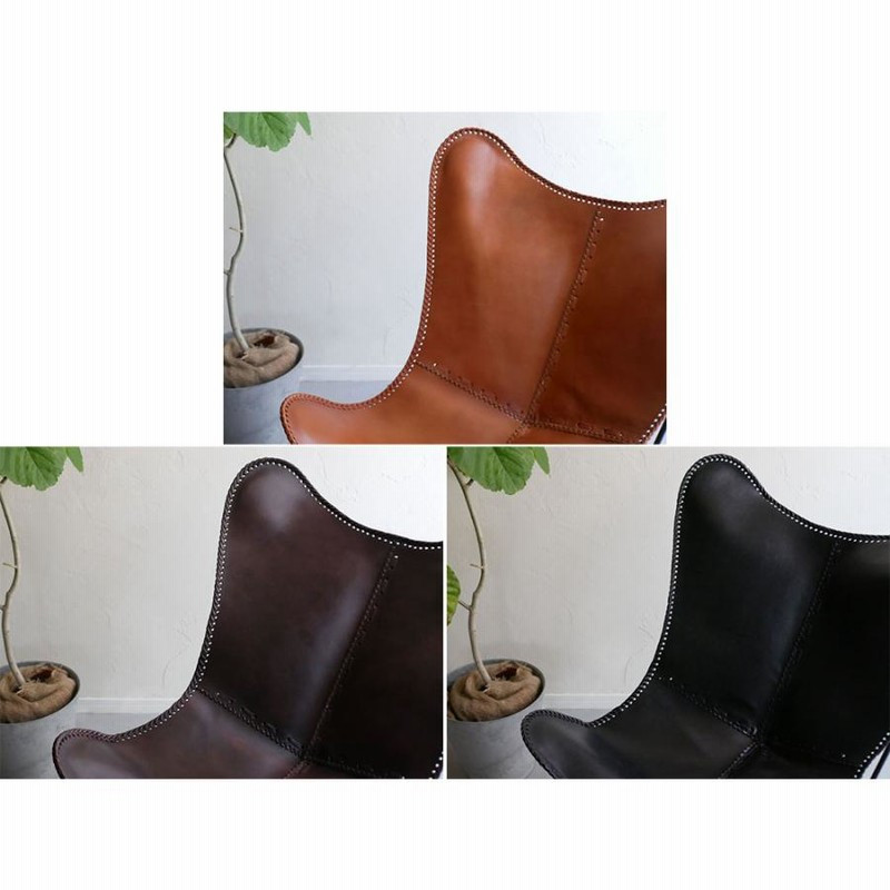 WRAPS/ラップス 】アイアンレザーバタフライチェア