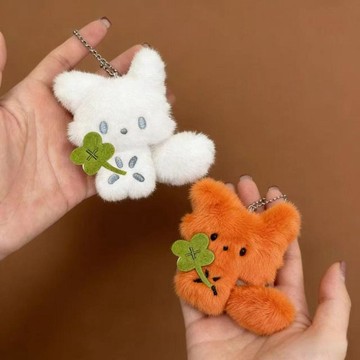 🌞包包優選寶藏品🌟🌟可愛小狐狸掛件白狐毛絨玩偶鑰匙扣超萌小鼻噶揹包掛飾治癒玩偶🌞