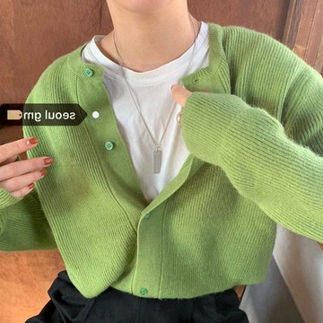 秋季小香風日系毛衣針織開衫外套女秋冬百搭寬松外穿春秋長袖上衣