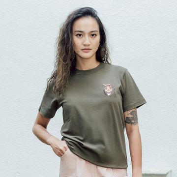 【森林動物系列】山豬Fuzu布章T橄欖綠(男女適用)