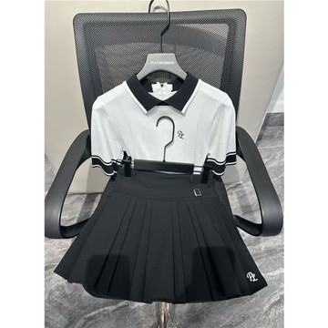 高爾夫服裝女夏高爾夫短袖女套裝高爾夫女裙顯瘦彈力速干golf上衣