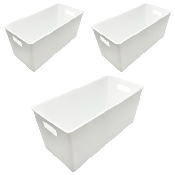 HIMARAYA 收納整理箱窄長 #202677 3.6L  外部尺寸 126 x 260 x 115mm  白色  3個