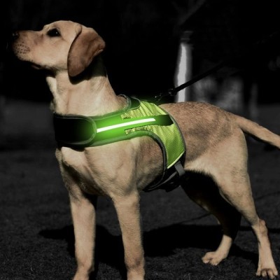 発光led K9 犬 ハーネス犬 の 首輪 安全反射 ハーネスベストハスキーシェパードラブラドール中 大 犬 ペット用品