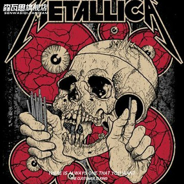 阿美咔嘰美式oversize純棉金屬樂隊周邊短袖男女夏季T恤純棉寬松