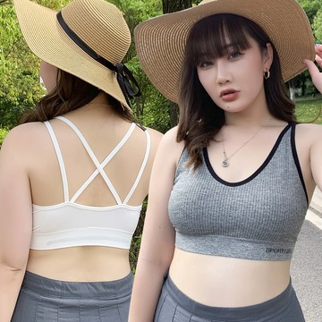 【🍒櫻桃大尺碼】 大尺碼胖mm美背抹胸無縫裹胸 加肥加大聚攏文胸無鋼圈胸罩內衣