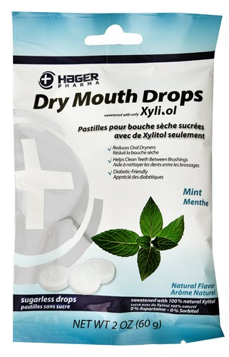 Hager Pharma Dry Mouth Drops with Xylitol Mint 2 oz