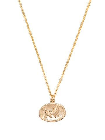 DOWER AND HALL - lion medallion necklace - men - Gold Plated Sterling Silver - One Size