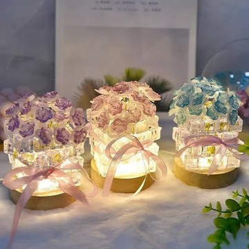 台灣現貨 DIY 小夜燈 玫瑰 冰塊 手做 手作 生日禮物 畢業禮物 FH0059