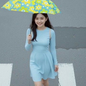 didyda 超輕自動傘 防風抗UV遮陽台灣設計雨傘 (花花)