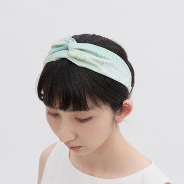 造型髮帶/經典拼花/松綠青/寗夏綻花 夏日穿搭推薦