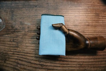 绿色小格子口袋巾英伦风小清新手帕丝巾