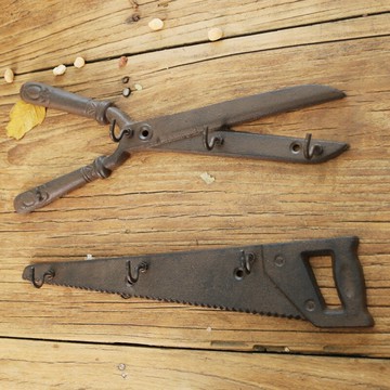 歐美鄉村復古鑄鐵工藝品鐵藝掛鉤衣帽掛鉤衣帽鉤鋸子剪刀裝飾壁掛