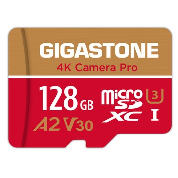 Gigastone 4K Camera Pro microSDHC UHS- U3 A2 V30 128GB 攝影高速記憶卡(附SD轉卡)