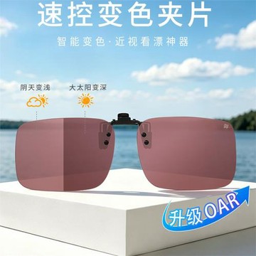 御速控變色偏光夾片C2305近視增晰看漂釣魚太陽鏡智能感光防逆光