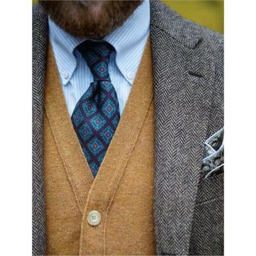 經典Cardigan復古紳士層疊穿搭 美麗諾羊毛針織開衫V領針織外套男