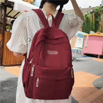 書包女初中生韓版簡約純色大容量高中生背包日系大容量旅行雙肩包