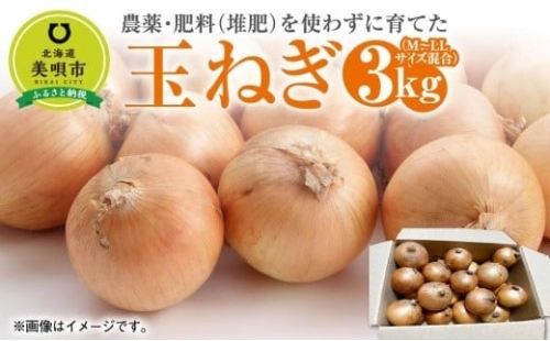 農薬・肥料（堆肥）を使わずに育てた玉ねぎ3ｋｇ