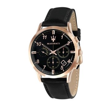 送禮首選★MASERATI 瑪莎拉蒂 RICORDO三眼日期計時腕錶42mm(R8871625004)  附提袋【全館滿額折價★APP下單點數4倍送】線上購買享_實體門市同步服務