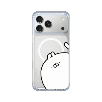 iPhone 17 Pro Max ClearX (MagSafe 兼容) 冰透藍 - Ugly Rabbit 醜白兔 - 大臉經典款