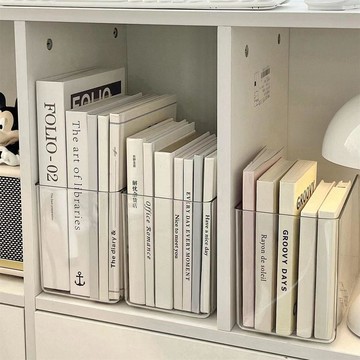 透明壓克力書架 書桌置物架 書立架 桌面書擋 文件盒 書本收納 書本收納盒 辦公收納 壓克力收納盒 書架 田螺精選