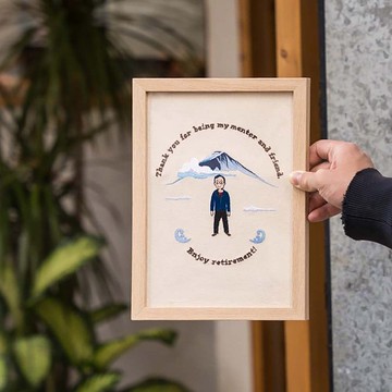 畢業禮物【客製化】手作 刺繡畫 相框人像畫 婚禮畫 情侶 似顏繪
