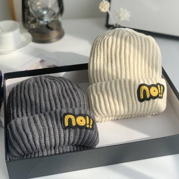 網紅秋冬日系字母加厚女針織冷帽
