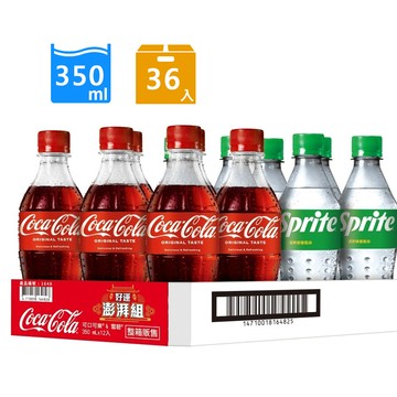 可樂雪碧寶特瓶-好運澎派組350ml(12入)x3組