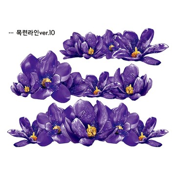 木蘭花束線條3款 (blackraccoon) vintage 拼貼設計紙