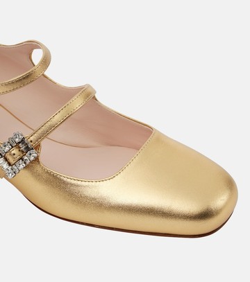 Roger Vivier Très Vivier metallic leather Mary Jane pumps
