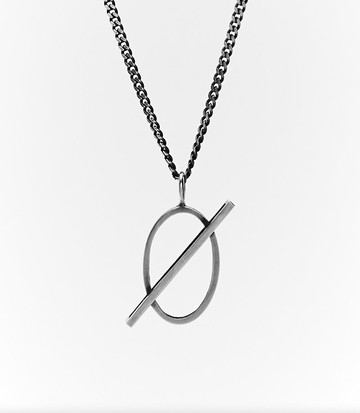 粗線條橢圓墜飾