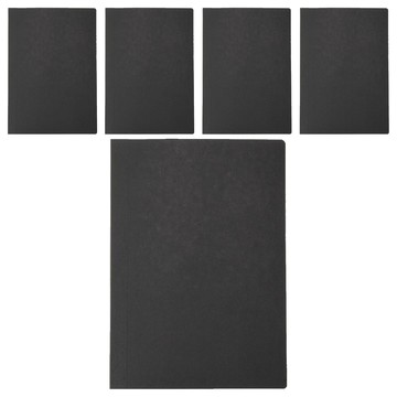 MUJI 無印良品 上質紙易開筆記/記事本 橫線 A5 80張  黑色  5本