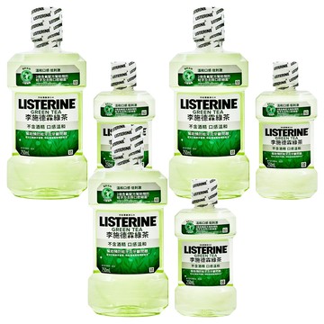 LISTERINE 李施德霖 天然綠茶防蛀護齦漱口水 750ml + 250ml  1000ml  3組