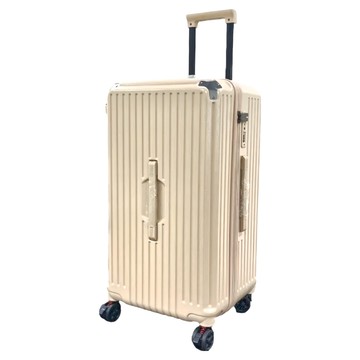 行李箱 登機箱 旅行箱 大容量 萬向輪拉桿箱 密碼鎖 嚴選奶茶  26吋(38.5 x 33 x 73.5cm)  奶茶色